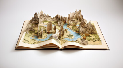 Atlas géographique sous forme de livre en trois dimensions