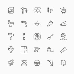 Building Construction Outline Icon Collections