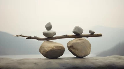 Foto op Canvas Pierres en équilibre © HKTR-atelier
