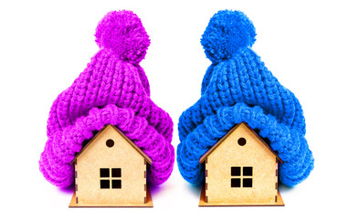 Winter-Ready Toy Houses with Cozy Knit Hats