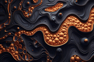 Biomorphic abstract colorful background with smooth shapes and natural shades, biomorphic sculpture concept