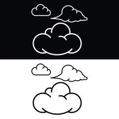 Obraz premium Cloud icon Vector, Black and White Version Design Template