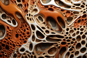 Biomorphic abstract colorful background with smooth shapes and natural shades, biomorphic sculpture concept