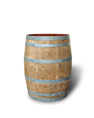 Obraz premium old wooden barrel isolated on white isolated on white background with clipping path.