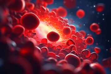 medical health human red blood cells illustration. generative ai - obrazy, fototapety, plakaty