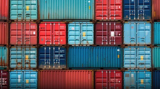 cargo containers ship yard for transport and crain activity in the containers yard