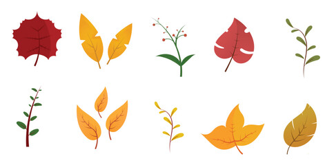 Leaves Plant Colorful Element