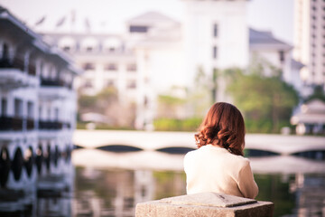 woman walking in the park