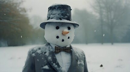 snowman in the snow