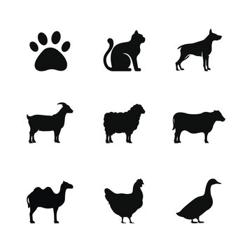 Animals icon set isolated on white background