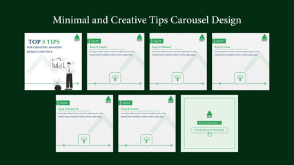 Fototapeta na wymiar Minimal and Professional Corporate Design Tips Carousel for Finance