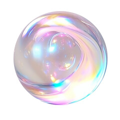 Colorful glass marble isolated on white transparent background, PNG