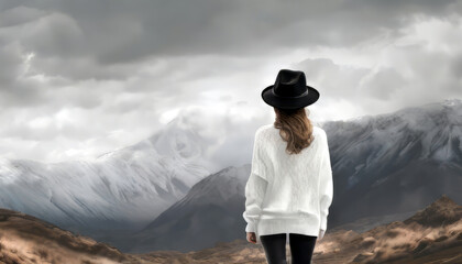 person in the mountains