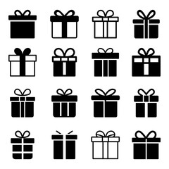 Set of gift box icon. Pictogram vector design.