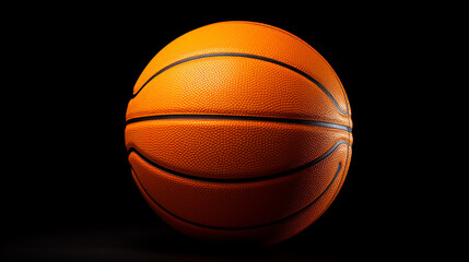 Obraz premium Ballon de basket-ball orange sur fond noir