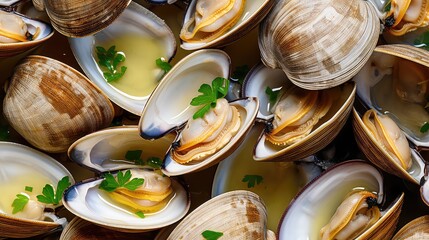 shell clams seafood food steamed illustration lemon sea, restaurant table, black cuisine shell clams seafood food steamed - obrazy, fototapety, plakaty