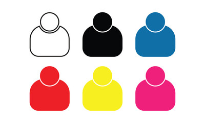 Profile flat set icon vector. User Isolated on White Background. User Symbol. Vector Illustration