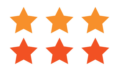 Set of favorite Gold or flat star icons for apps and websites.