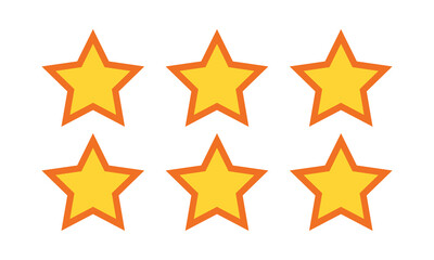 Set of favorite Gold or flat star icons for apps and websites.