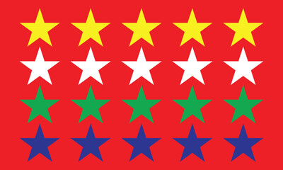 Set of favorite Gold or flat star icons for apps and websites.