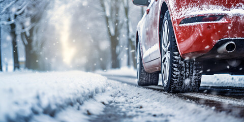 snow covered car,Car With Snow Chains in Winter,Close-up of car wheels rubber tires in deep winter snow. transportation and safety concept,Winter tire detail of car tires in winter on the road covered