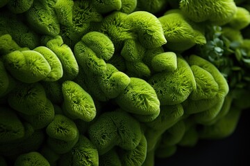 Lush green moss close-up, showcasing the intricate details and textures of nature with a vibrant, fresh look