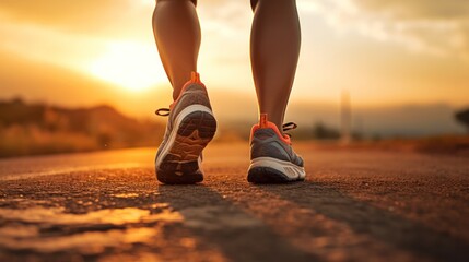 runner running on seaside beach on sunset, fitness runner during outdoor workout. Jogging at outdoors. running for exercise. fitness, silhouette, sunrise, exercise, fitness, health, generate by AI.