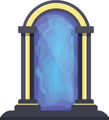 Arch gate portal icon cartoon vector. Neon time vortex. Magic game
