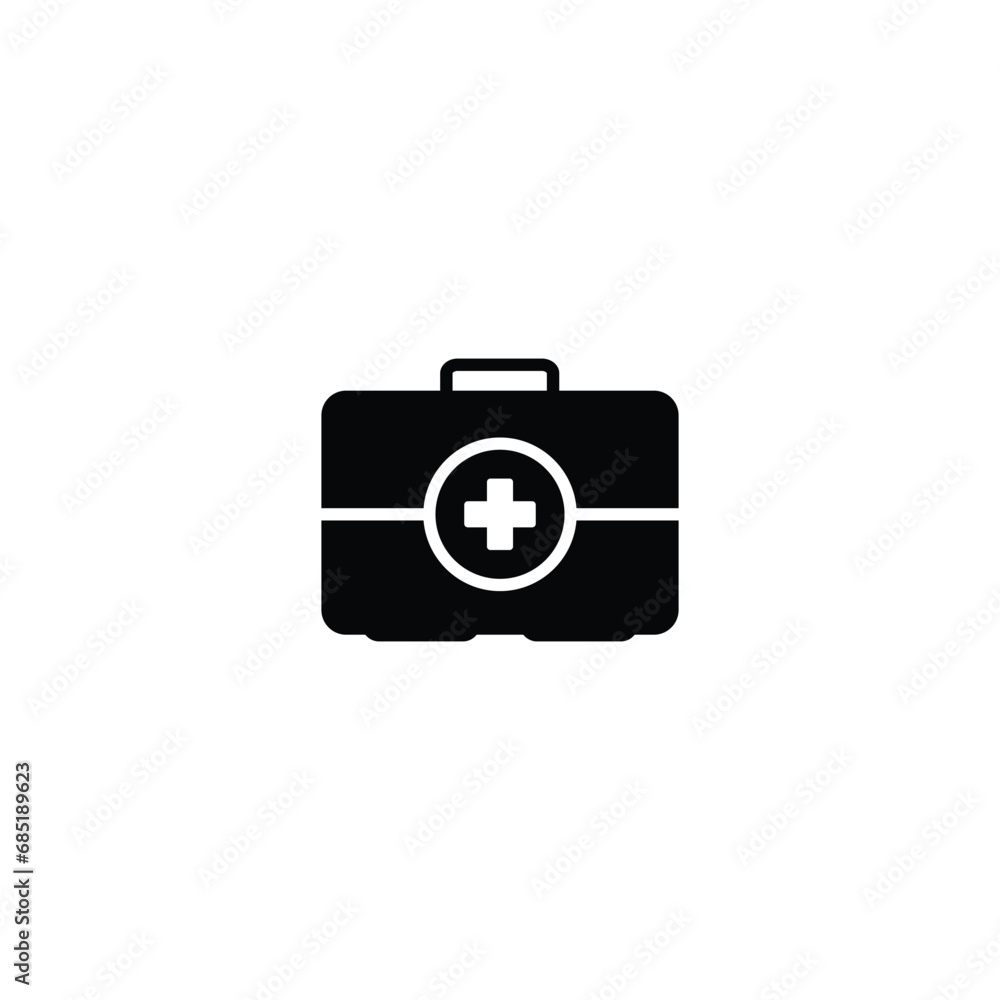 Poster first aid kit icon vector for web site computer and mobile app
