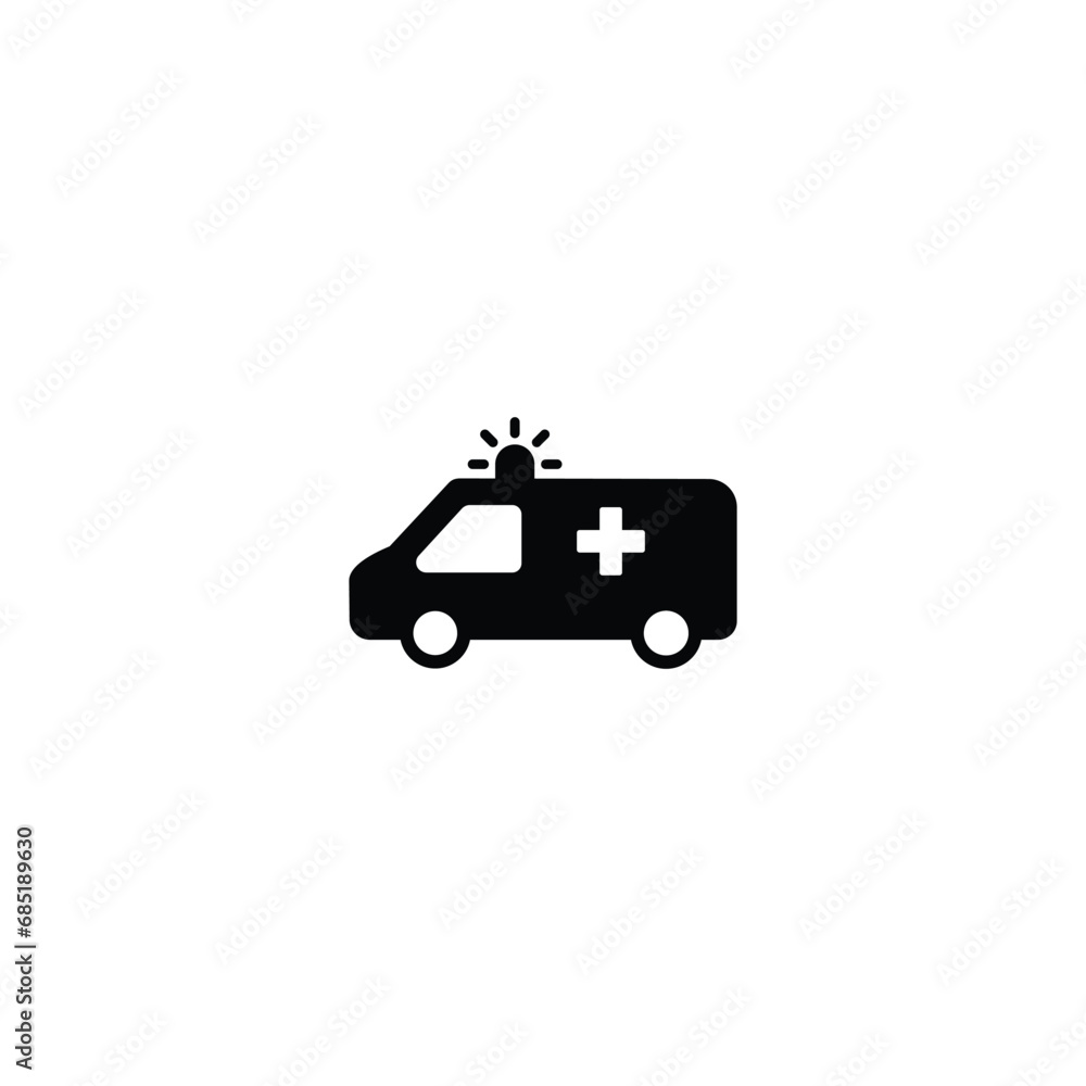 Poster ambulance icon vector for web site computer and mobile app