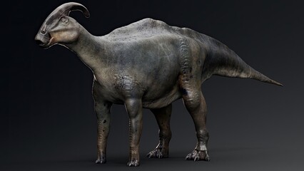 Fototapeta premium Parasaurolophus render of background. 3d rendering