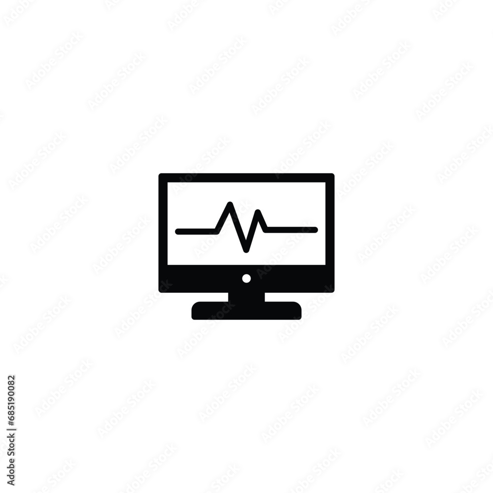 Poster heart beat monitor icon vector for web site computer and mobile app