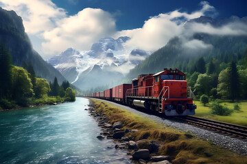 train in the mountains (AI Generated)