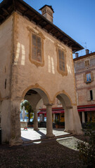 Fototapeta na wymiar old town hall country, Orta, Italy