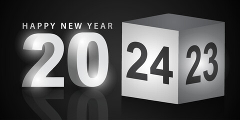 2024 Happy New Year Background Design. Greeting Card, Banner, Poster. Vector Illustration.