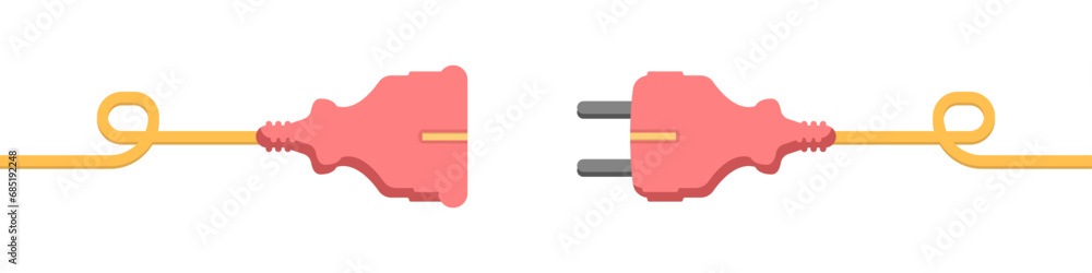 Aufkleber electric socket and plug vector icon. voltage wire vector. a symbol of connection and disconnection.