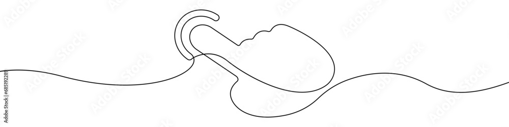 Poster smart touch one line drawing vector icon. finger touch outline icon. vector continuous hand line dra