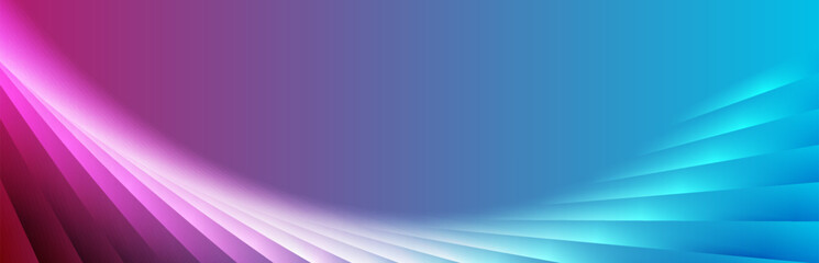 Neon blue purple glowing glossy waves abstract background. Vector banner design - obrazy, fototapety, plakaty