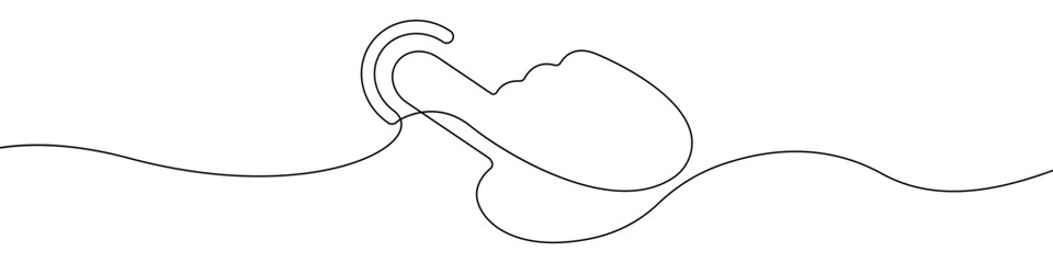 Smart touch one line drawing vector icon. Finger touch outline icon. Vector continuous hand line drawing. Vector pressing hand background.