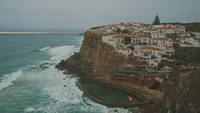 Old fishing town near ocean in Portugal - Azenhas do Mar