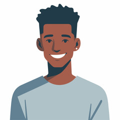 isolated Smiling Young Man Avatar  solid vector Illustration