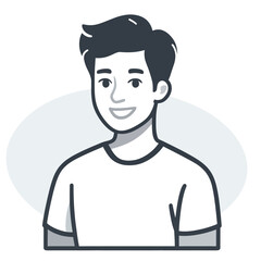 isolated Smiling Young Man Avatar  solid vector Illustration