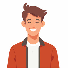 isolated Smiling Young Man Avatar  solid vector Illustration