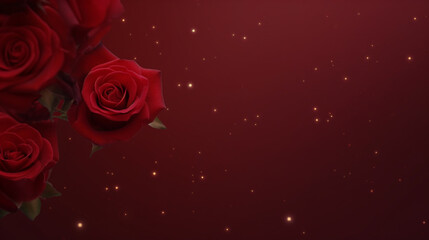 Valentine's Day rose bokeh background banner, copy paste for texture