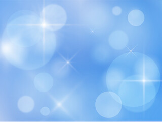 Blue Clear Sky Glitter Bright Flare with Bokeh Background