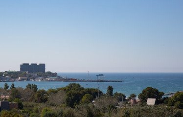 View of the city of Anapa from the Ferris wheel in summer in 2023