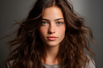 Fototapeta premium beautiful woman with fresh skin studio shot 