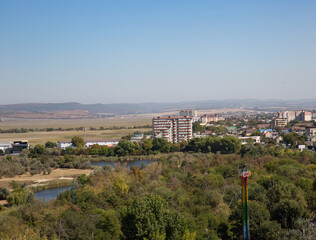 View of the city of Anapa from the Ferris wheel in summer in 2023
