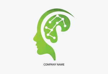 Creative brain in low poly geometrical design