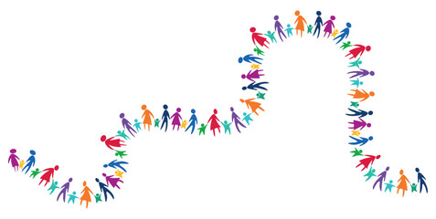 silhouette, sagome, famiglia, bambini, infanzia